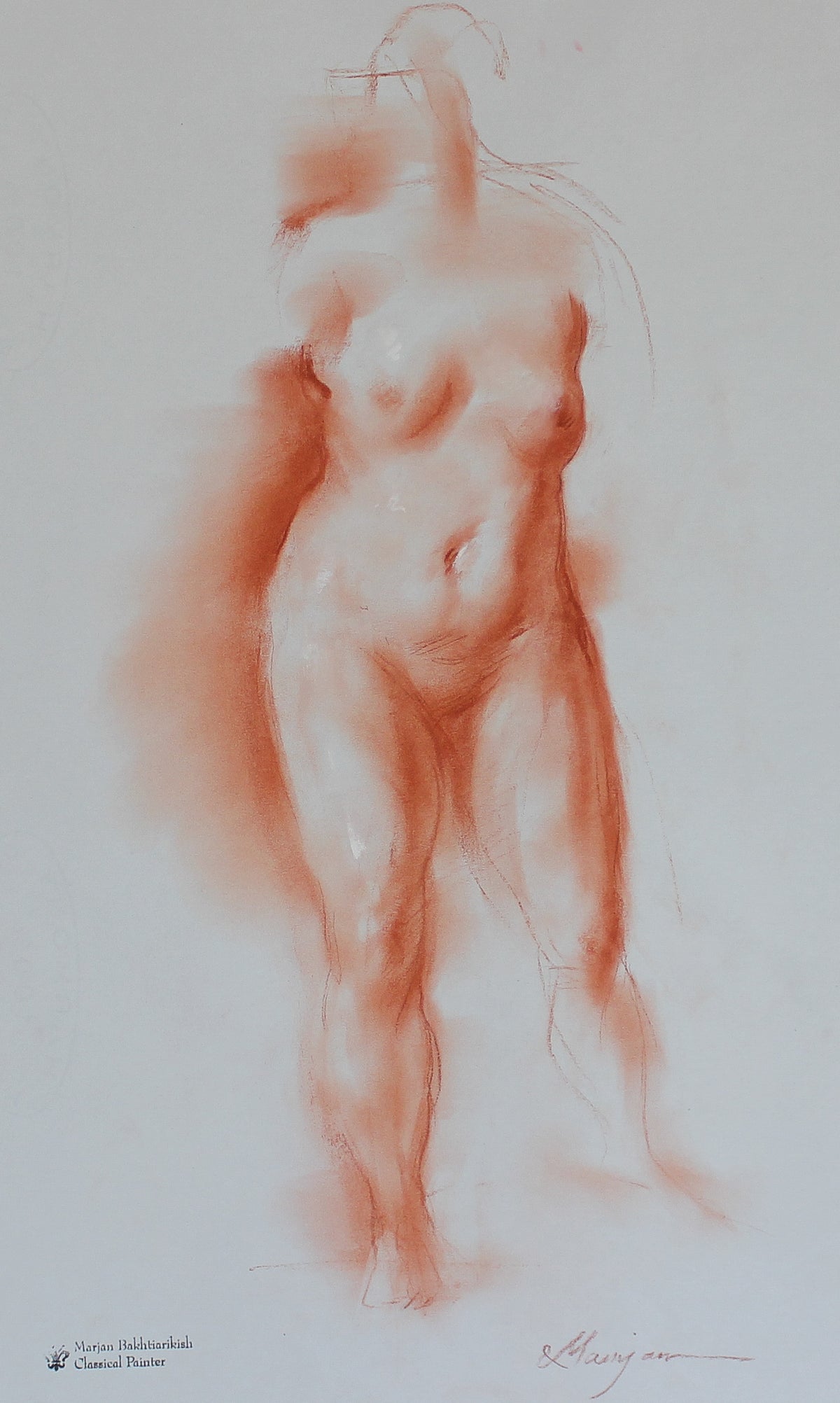 'In Gentle Light (Standing Female Nude)' by Marjan Bakhtiarikish (2026)