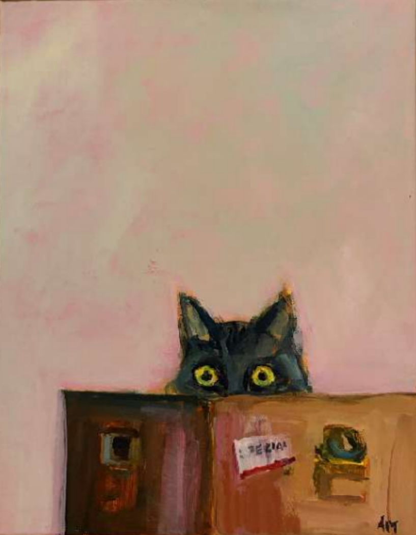 'The-cat-in-the-box' by Angela Melouney (2025) - Original