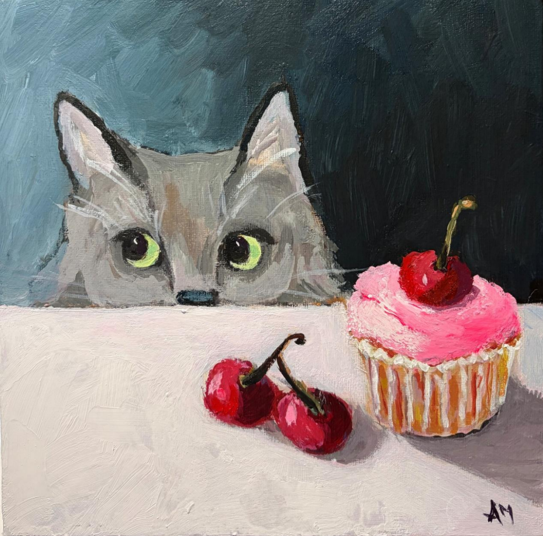 'Zazu and the cupcake' by Angela Melouney (2026) - Original